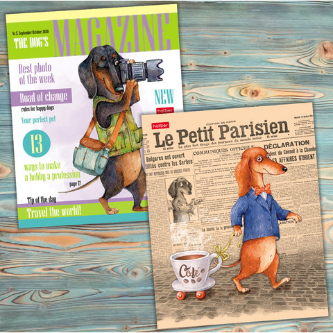 тетрадь 48 листов цветная ТаксаLIFE в клетку 068039