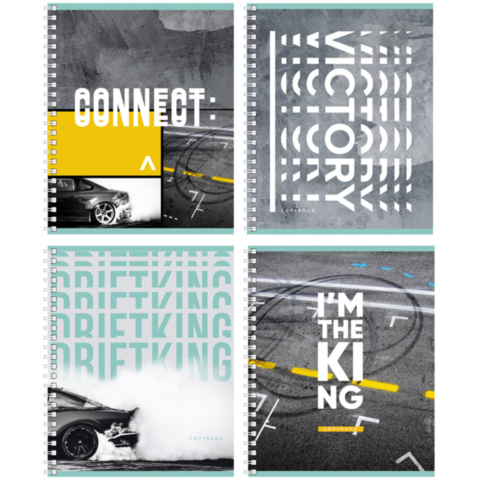 тетрадь 96 листов цветная "Connect" на гребне в клетку 9161 313261 BG