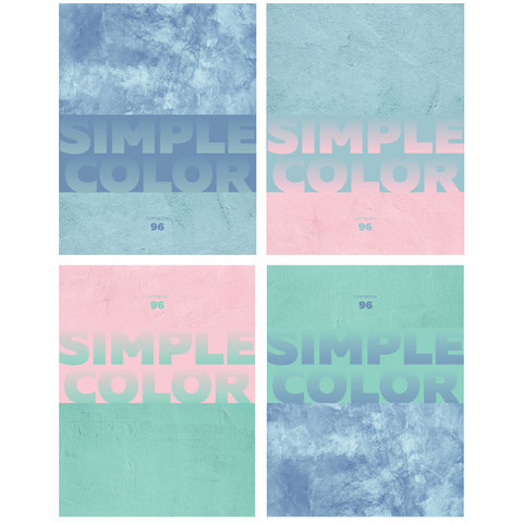 тетрадь 96 листов цветная Simple color на гребне в клетку 9619 326249 BG