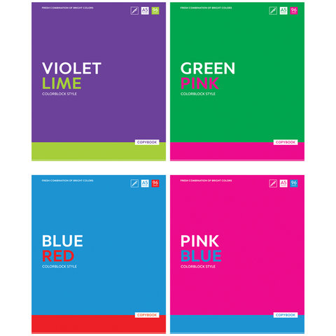 тетрадь 96л Colorblock клетка 26703 282092