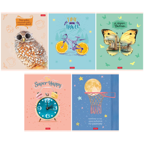 тетрадь 96 листов цветная Креативчик в клетку 068376