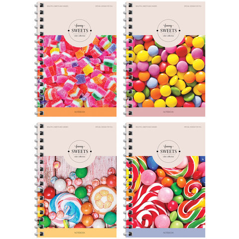 записная книжка А6 80 листов Funny Sweets на гребне 15462 251210