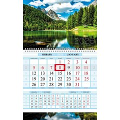 календарь квартальный соло-люкс 1 блок 1 гребень Лесное озеро 091675 2026 год