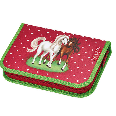 пенал 50008506 Herlitz Girls Лошадки 1 молния