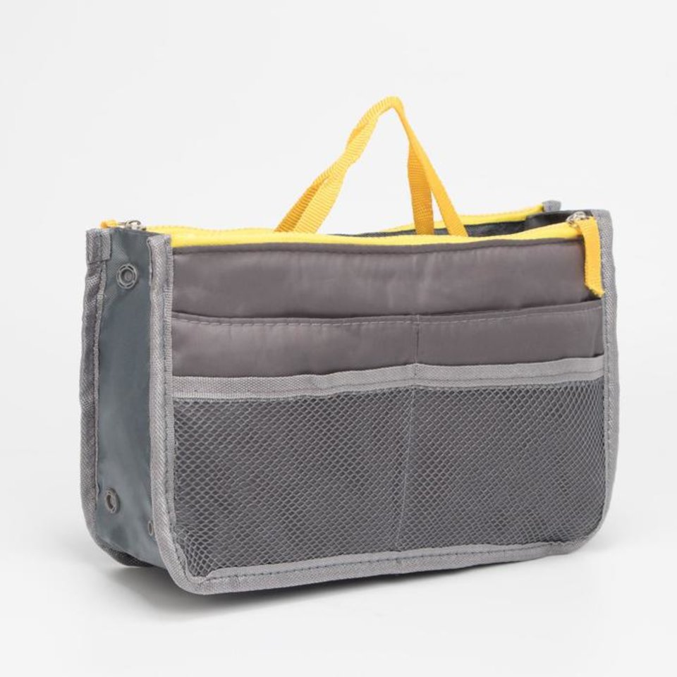 косметичка универсальная дорожная 3 отделения серая 130848