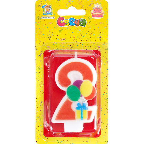 свеча цифра 2 фигурная с-5916