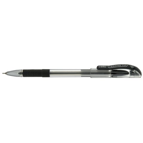 ручка шариковая Cello TECHNO TIP черная, металлический наконечник, резиновая вставка