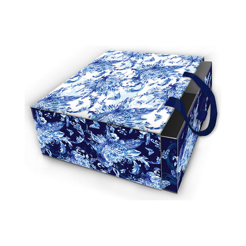 коробка подарочная Голубые Цветы 16х16см 77312