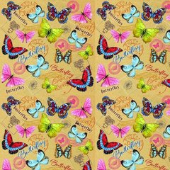бумага упаковочная крафт Тропические Бабочки 100х70см 44736