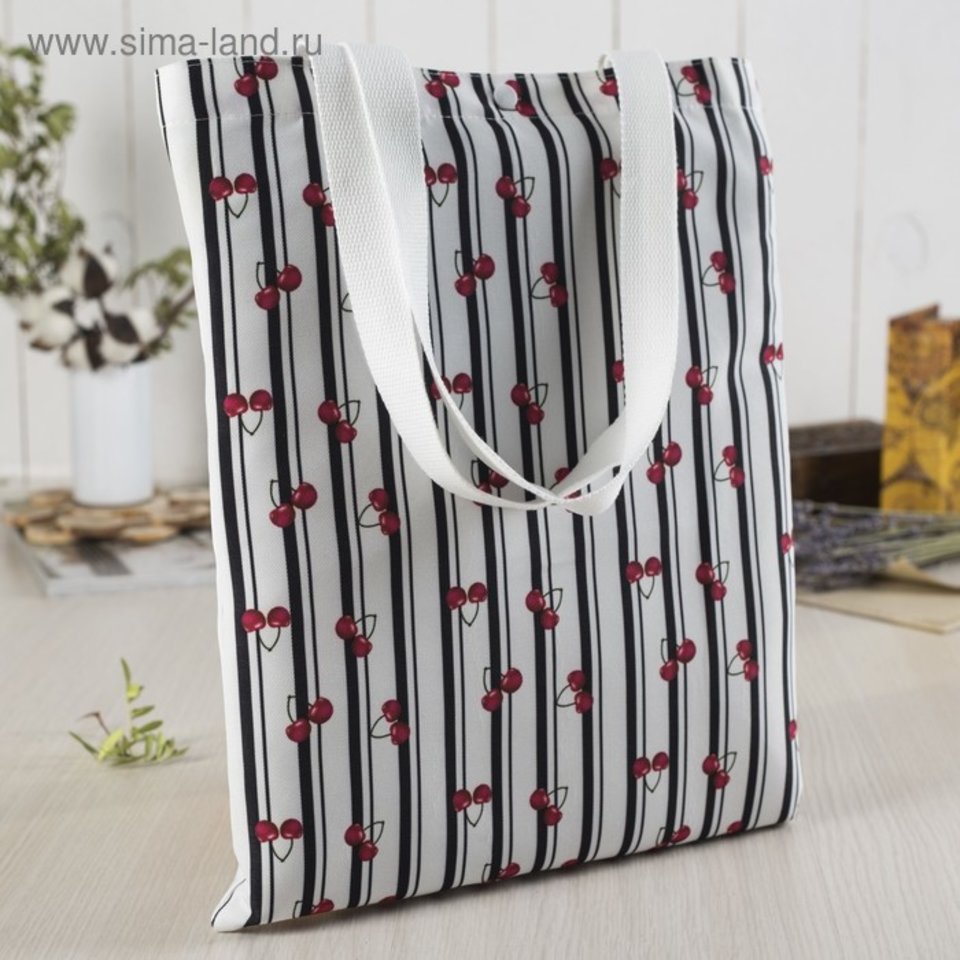 сумка текстильная Вишня 32х39см 3925437