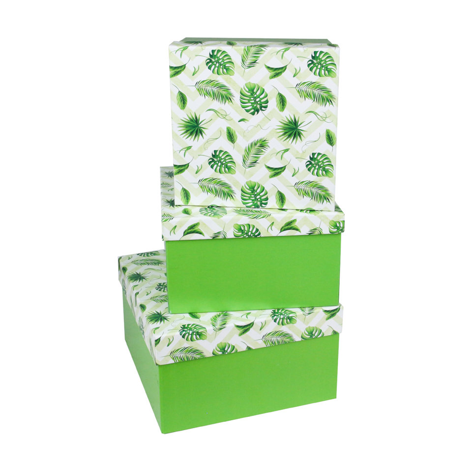 коробка подарочная Джунгли средняя 17,5х17,5х10см пп-3381