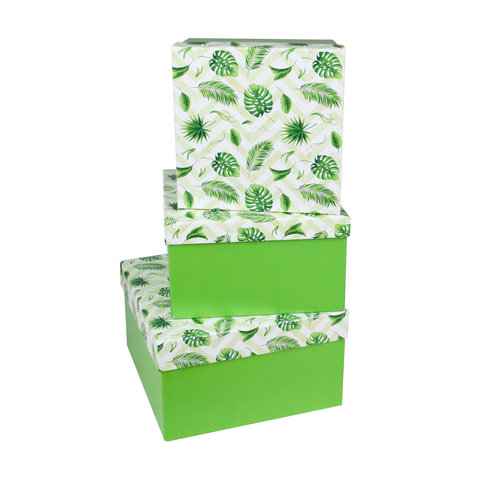 коробка подарочная Джунгли средняя 17,5х17,5х10см пп-3381
