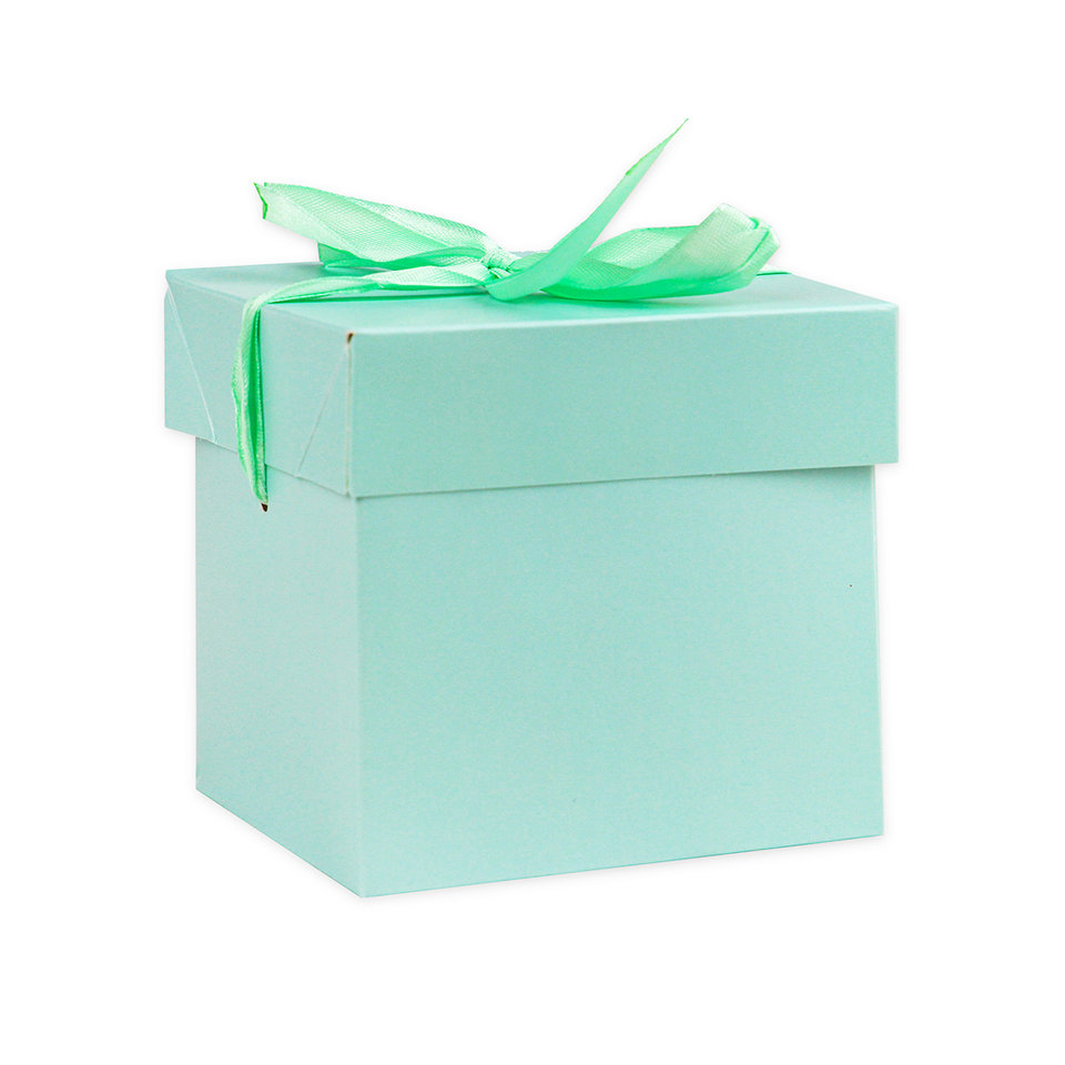 коробка подарочная Классика бирюза 10х10см пп-5371