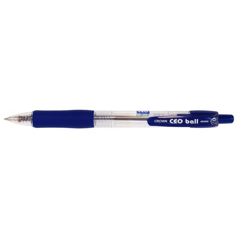 ручка шариковая CROWN автоматическая 2000R синяя, чернила на масляной основе 0.7мм
