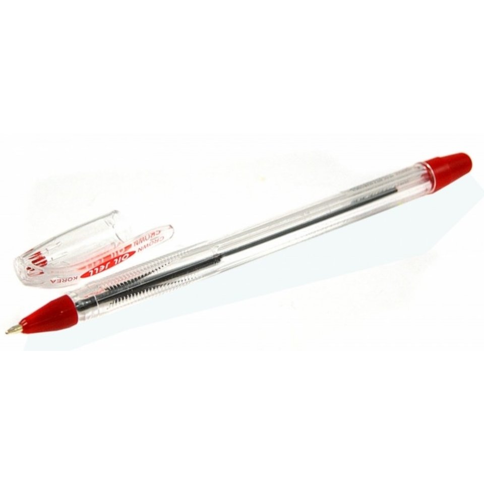 ручка шариковая CROWN OJ-500 красная, чернила на масляной основе