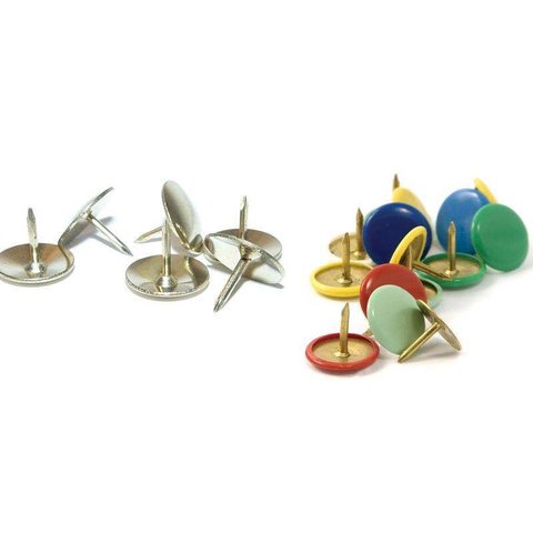 кнопки канцелярские 100шт цветные 10мм картонная коробка WM 066000800