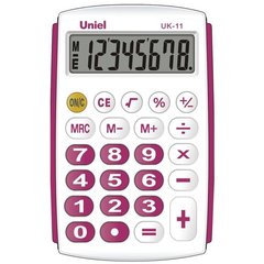 калькулятор карманный 8 разрядов Uniel uk-11r розовый