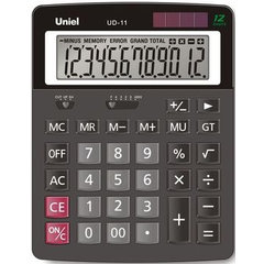 калькулятор настольный 12 разрядов Uniel ud-11 двойное питание