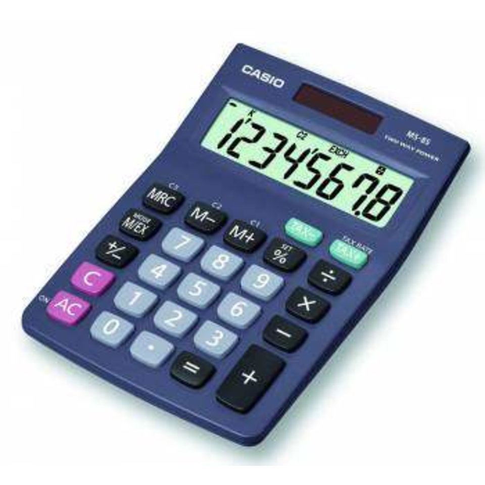 калькулятор настольный 8 разрядов средний Casio ms-8b двойное питание