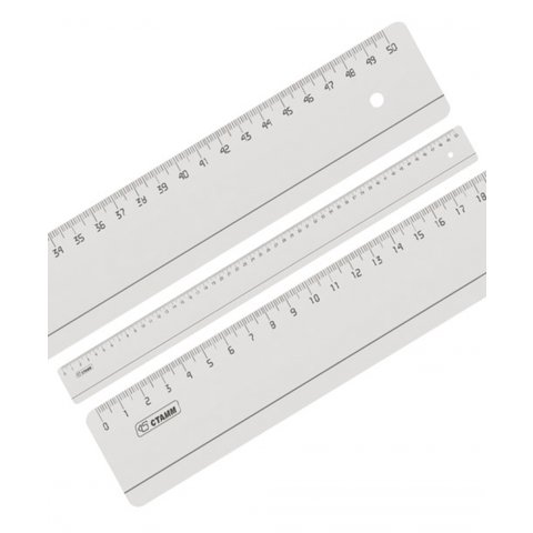 линейка 50см пластиковая прозрачная лн95 Стамм