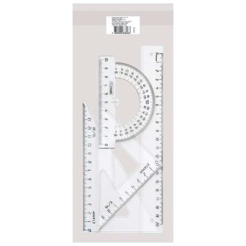 набор чертежный 4 предмета средний прозрачный НГ13