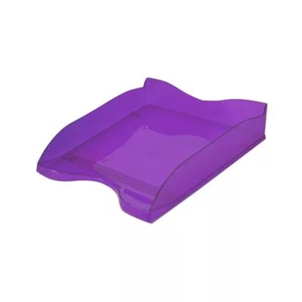 лоток для бумаг горизонтальный СТАММ прозрачный фиолетовый ЛТ612