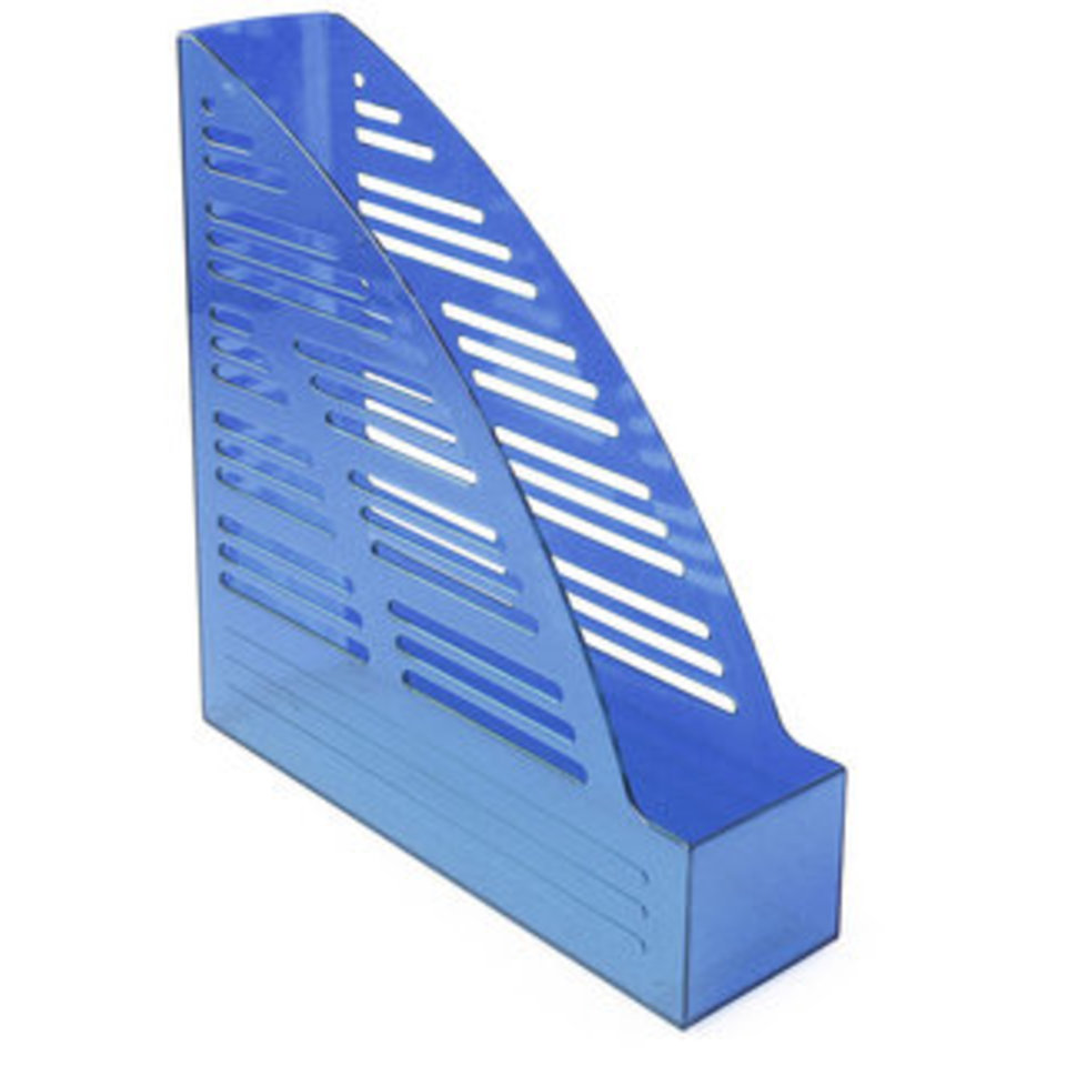 подставка для бумаг вертикальная Уни-65 0220524/ прозрачная синяя