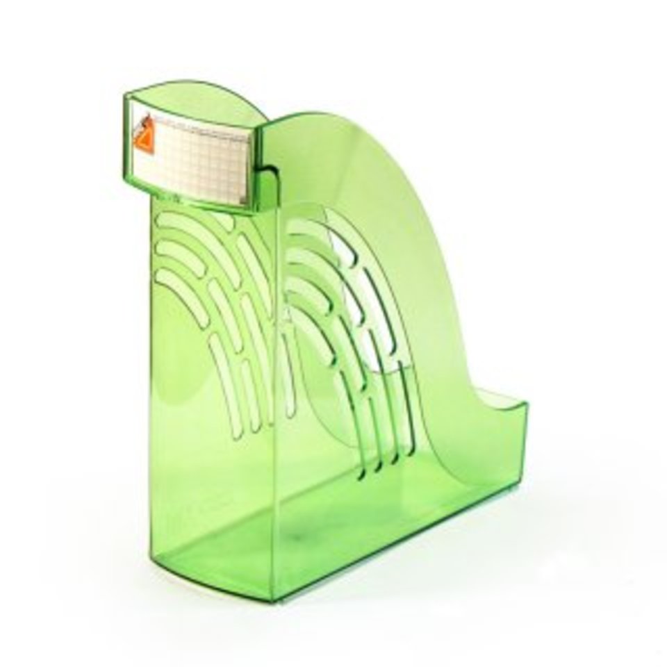 подставка для бумаг вертикальная Уни-95 0220619 прозрачная зеленая