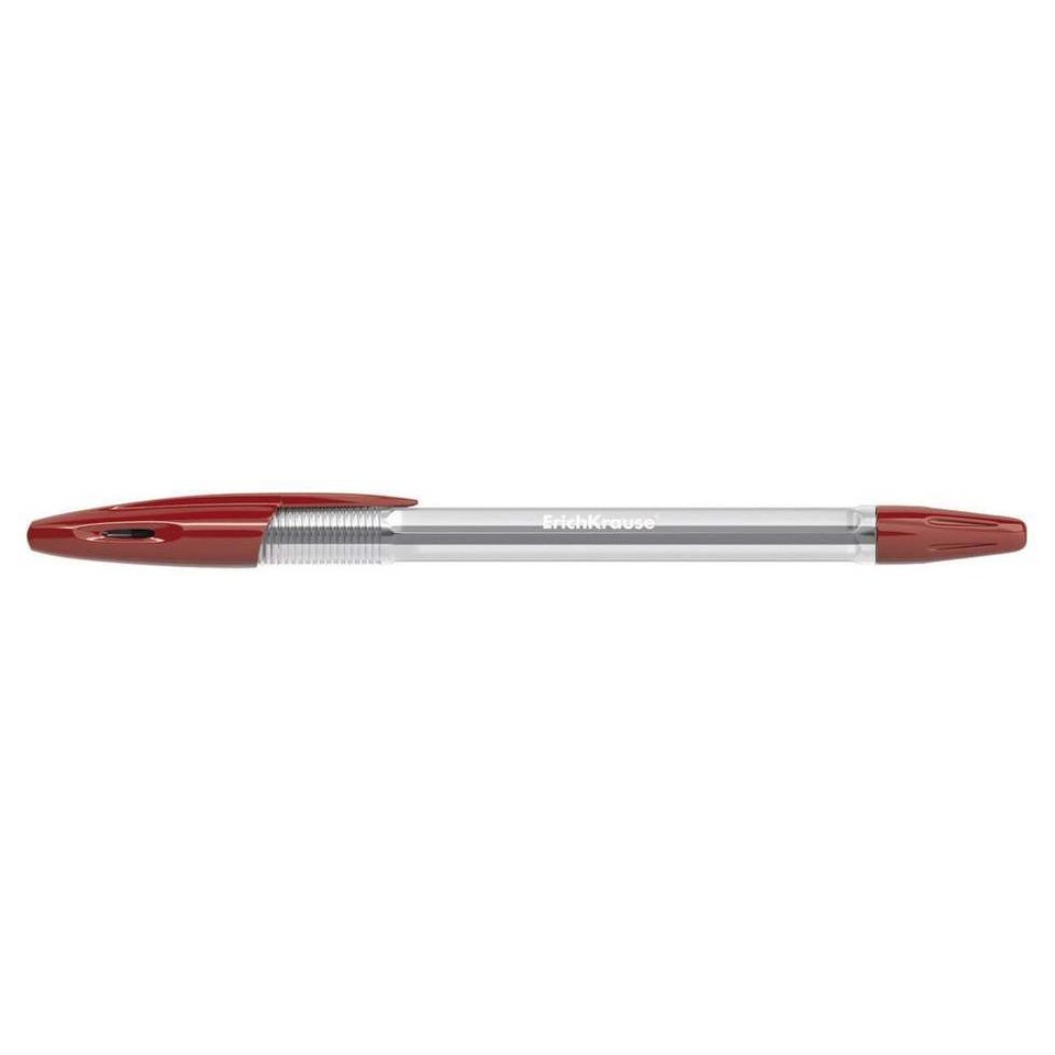 ручка шариковая ERICH KRAUSE R-301 Красная, прозрачный корпус