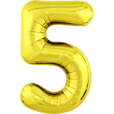 шар фольгированный Цифра 5 Золото 102см 753927 754641