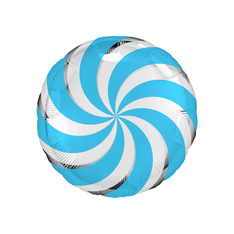 шар фольгированный Леденец Круг синий 44см 758878