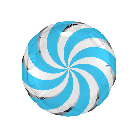шар фольгированный Леденец Круг синий 44см 758878