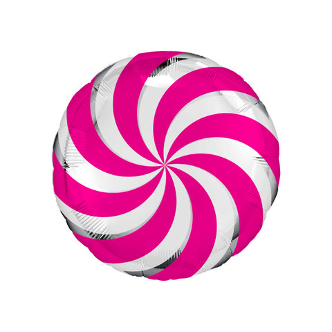 шар фольгированный Леденец Круг розовый 44см 758922