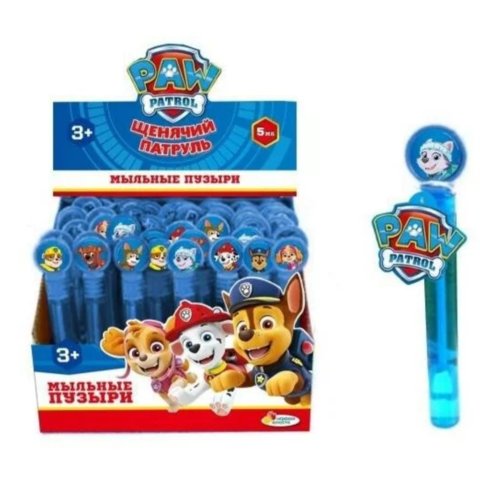 мыльные пузыри щенячий патруль в колбе н/л 11см m42758-r4