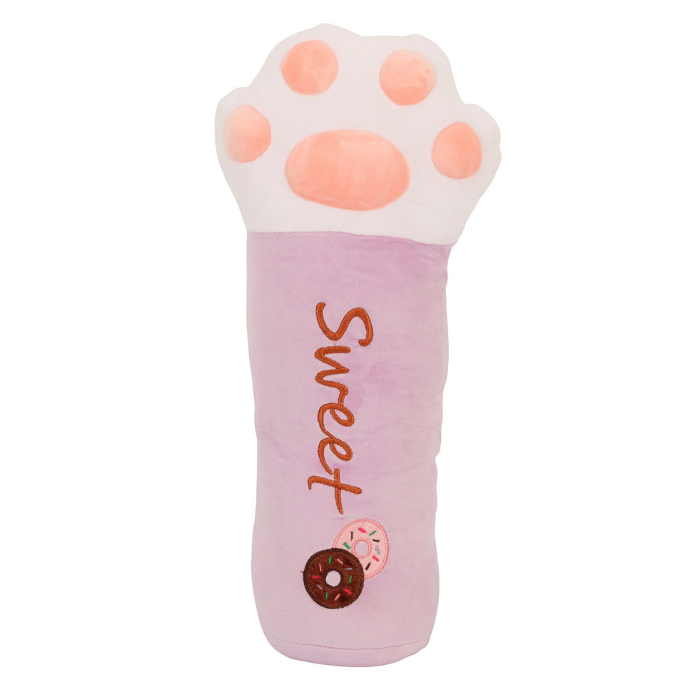 мягкая игрушка подушка-валик Лапа сиреневая 50см 211363