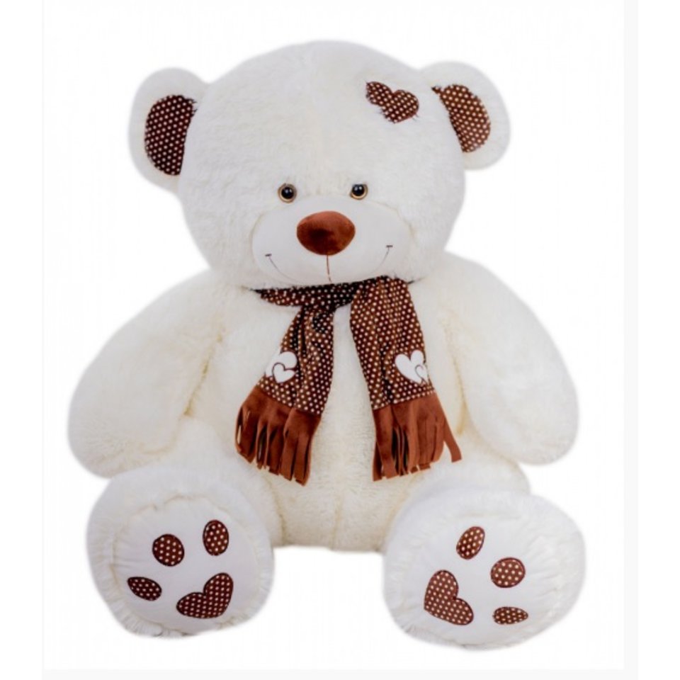 медведь Тони с шарфом, кофейный В110 мтш/56/82