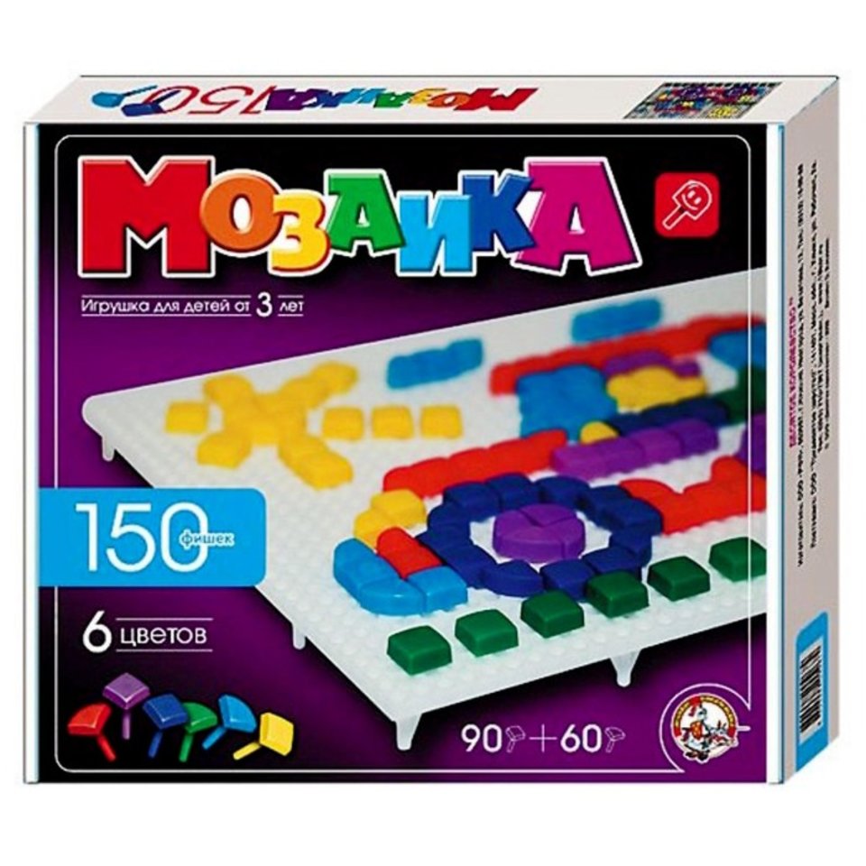 игра настольная Мозаика 150 элементов 6 цветов 00966 464516