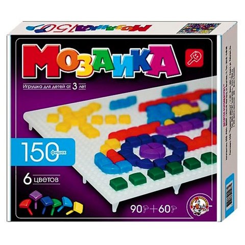 игра настольная Мозаика 150 элементов 6 цветов 00966 464516