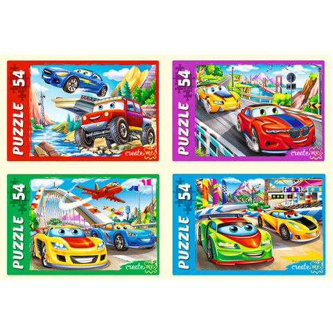 пазл 54 элемента Мир Ярких Машинок п54-2111