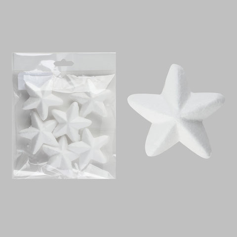набор звездочек из пенопласта 65мм 6шт 180514
