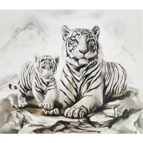 алмазная мозаика Тигры 40х50см tz13765