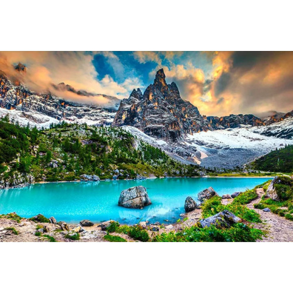 картина по номерам "Вид на горы и озеро" 40х50см х-4712