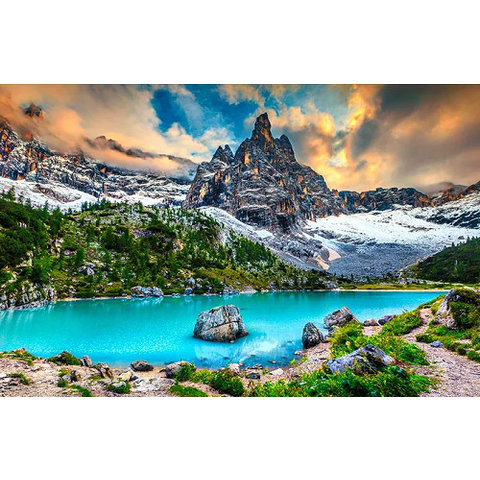 картина по номерам "Вид на горы и озеро" 40х50см х-4712