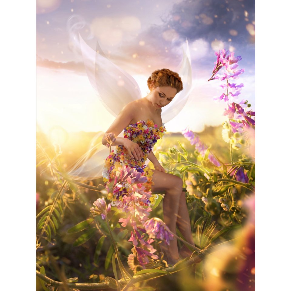 картина по номерам "Фея в цветочном лесу" 40х50см х-8640