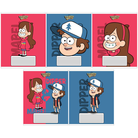 тетрадь 18 листов цветная Гравити Фолз в линейку Хатбер