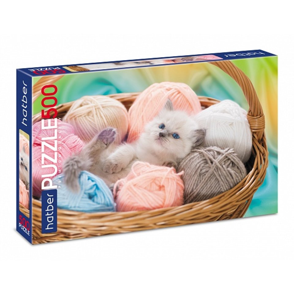 пазл 500 элементов Котенок в корзинке 18987