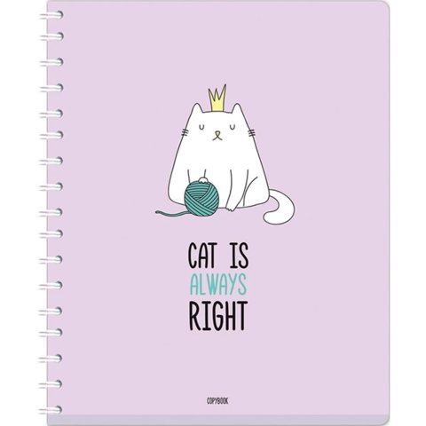 тетрадь 96 листов цветная Meshu "Right cat" на гребне 38929 319161 в клетку