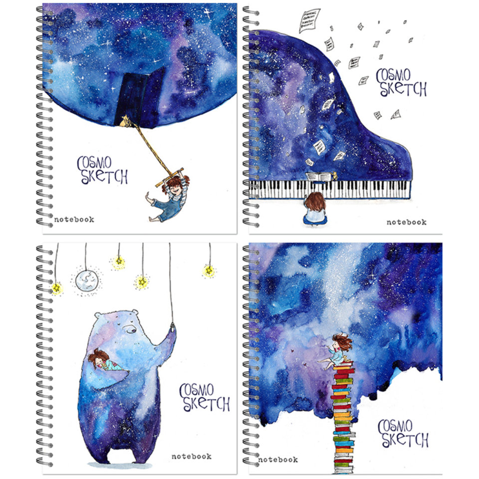 тетрадь 96 листов "Космоскетчи" на гребне 2804-96 325490 в клетку