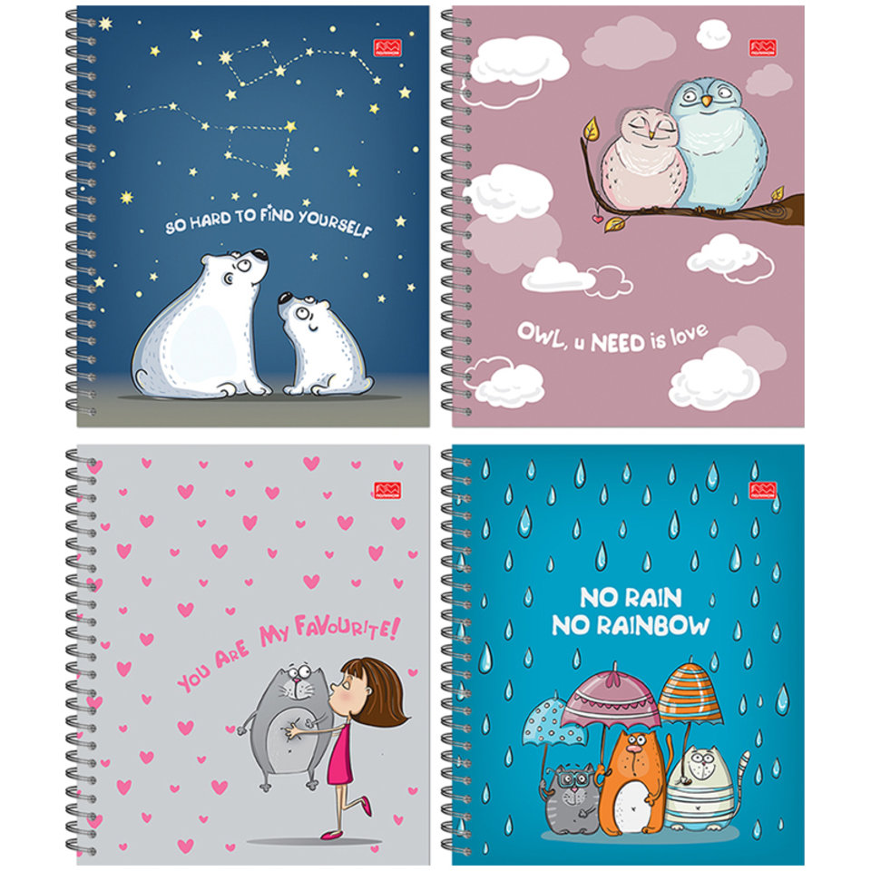 тетрадь 96 листов цветная Чувства на гребне 23с4-96 325489 в клетку