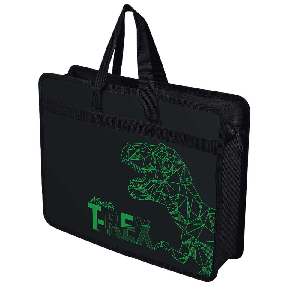 папка для тетрадей А4 с ручками Динозавр пластик 56578